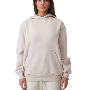 TALENTLESS Heavyweight Hoodie Sweatshirt - BONE Sz XL Off White Taupe Streetwear